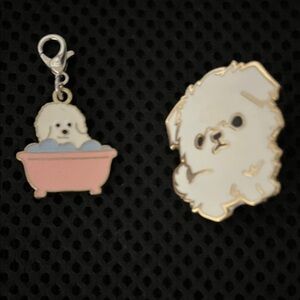 💥 Closet Clear Out Sale 💥 Bundle of Poodle bracelet / bag charm & a brooch NEW